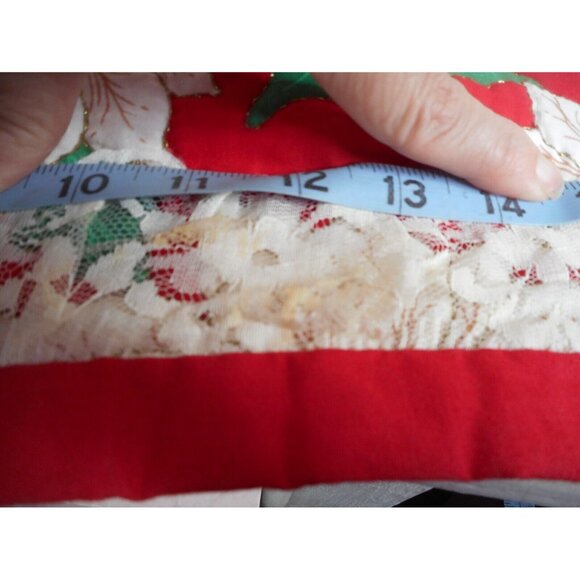 Poinsettia Christmas Wall Hanging Holiday Home Decoration Square Shape 22.5" - Picture 7 of 8